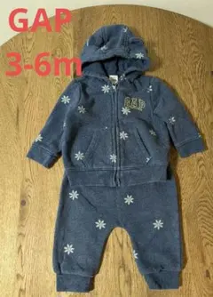 ベビーgap パーカー　スウェット　セットアップ　3-6m　花柄
