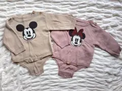 futafutaフタフタ　ロンパース80 双子服　双子　男女　姉妹　ディズニー