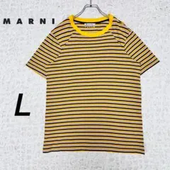 『MARNI』 Tシャツ　22SS ボーダー　クルーネック　イエロー　【L】のサムネイル