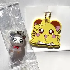 【2点セット】パンダくん　めじるしアクセサリー　ちび丸ちゃん　ラバーキーホルダー