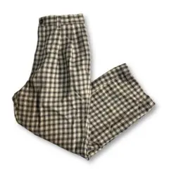 貴重【VINTAGE】2タック チェックウールスラックスパンツ 90s~00s