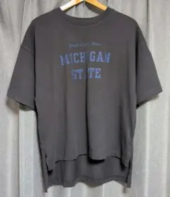 【Samansa Mos2 blue】カレッジロゴビッグTシャツ