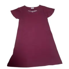 index/バーガンディ/ビジュー付きワンピース