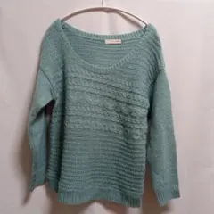 アズノウアズ ニットセーター フリー ブルー グリーン ゆったり 春色 長袖