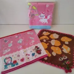 ディズニー タオルハンカチ ３点 ミニー チップとデール マリー 未使用