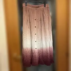 グラデーション フレアスカート ボタン付き