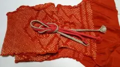 赤の帯揚げ、帯締めのセット RA16―282