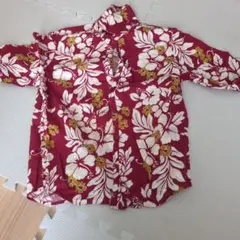 アロハシャツ　赤　レディース