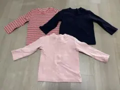 ユニクロ　リブハイネックT  長袖　80サイズ　3枚セット