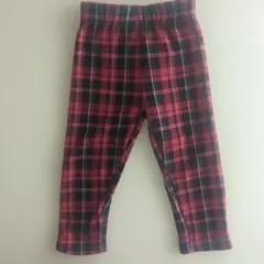 西松屋　ベビーボトムスレギンス　赤チェック90cm
