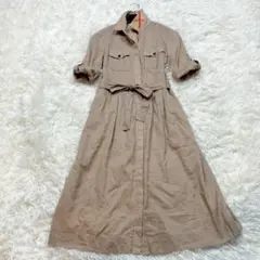 極美品 バーバリーロンドン ロングシャツワンピース ノバチェック ベージュ L