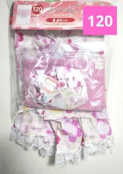 120 浴衣ドレス　ピンク　花柄