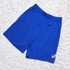 【c9597】asics アシックス ハーフパンツ ブルー ジャージのサムネイル