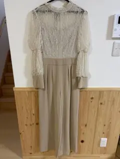 レースパーティーパンツドレス ベージュ