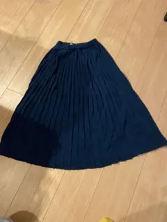 ネイビー プリーツロングスカート