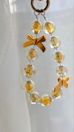 リボン型チャーム スマホストラップ　バックチャーム