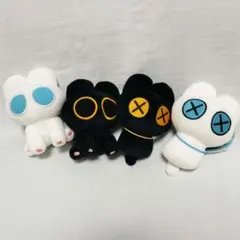 しろろとくろろ マスコット ぬいぐるみ 4種コンプセット