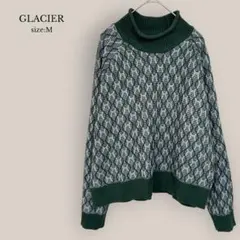 グラシアGLACIER ハイネックニット　総柄　オーバーサイズ　ゆったりのサムネイル