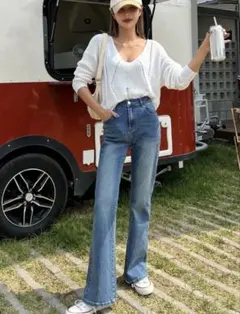 DAZY ハイウエストフレアジーンズ フレアデニム Sサイズ