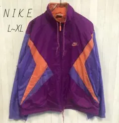 NIKE　ナイキ　スウッシュ刺繍　ナイロンジャケット　XL L 紫　パープル