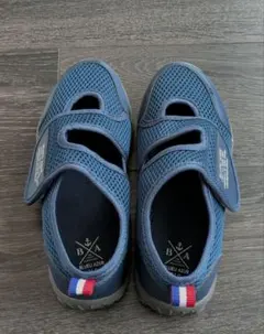 キッズ メッシュサンダル マリンシューズ 21.0 水陸両用 ブルーアズール