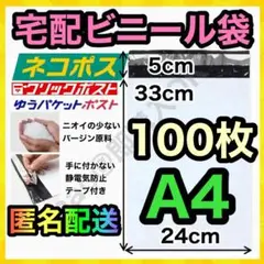 【期間限定SALE】宅配ビニール袋 100枚 A4 白 静電気防止 T821