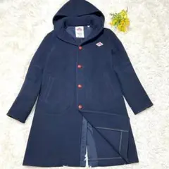 ダントン　ウールモッサロングコート　ネイビー　Sサイズ　フード　2way