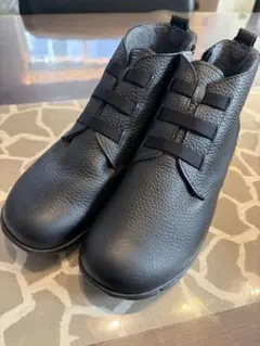 レザー ショートブーツ 黒