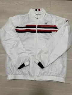 ホワイト ナイロンジャケット M ルコック　ゴルフウェア