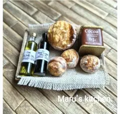 オリーブオイルとパンとココアの見たまんまセット★ミニチュアパン