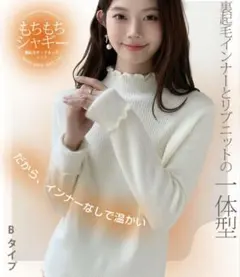 ダークエンジェル　裏起毛モックネックニット　シャギー