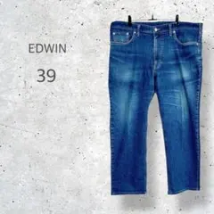 【EDWIN】大きいサイズ　ストレート　デニムパンツ　日本製　ケミカルウォッシュ