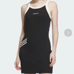 黒adidasoriginals ブラックホルターネックミニワンピース
