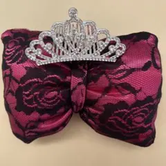 体育祭 盛り髪 リボン ティアラ セット 髪飾り ティアラ ピンク