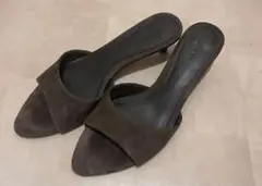H&M スエード ミュール ダークグレー 39