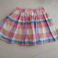 グローバルワーク　チェック　スカート　100cmSサイズ　ピンク　インナーパンツ