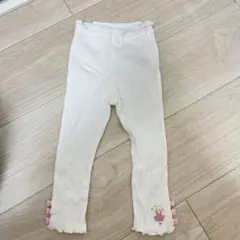 クーラクールcoeur a coeurホワイトリブ編みレギンス 95cm