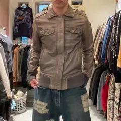 DIESEL L 00s アーカイブ c-boy ラムレザー フライトジャケット