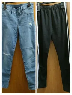 UNIQLO キッズ ロングパンツとスパッツの2本セット 150cmのサムネイル