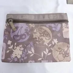 LeSportsac レスポートサック 花柄 フラットポーチ グレー
