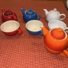 ル・クルーゼ カップ ソーサ 5色 5客セット 大きめ カフェオレ レア 