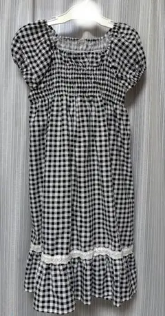 ギンガムチェック柄 半袖ワンピース 130cm