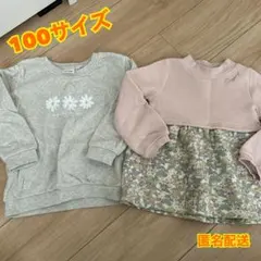 トレーナー トップス 長袖 100サイズ 裏起毛