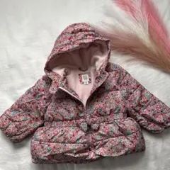 可愛い♡BabyGAP 90㎝ダウン風暖かジャケット ピンク花柄