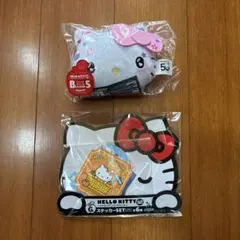 【新品未使用】サンリオ　当たりくじ　キティ　フェイスチャーム　ステッカー　2点