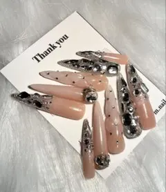 スナ系ネイル ワンホンネイル 韓国 フレンチガーリー 韓国ネイル ネイルチップ