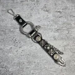 スタッズ　レザー　キーホルダー　ハンドメイド　chenbe-49