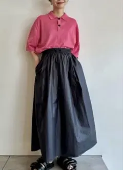 美品　マカフィー　22SS クリスピータフタ　ギャザー　ロングスカート　36