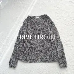 RIVE DROITE 長袖 ニット メッシュ かぎ編み 黒 白 コットン