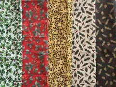 クリスマスモチーフ 綿プリント生地 5種類セットUSAコットン